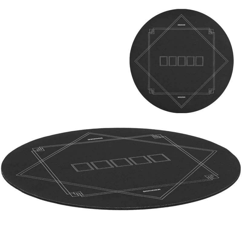 Soozier Poker Mat Texas Hold'em, Poker Table Top with Non-Slip Bottom Dark Green/Black