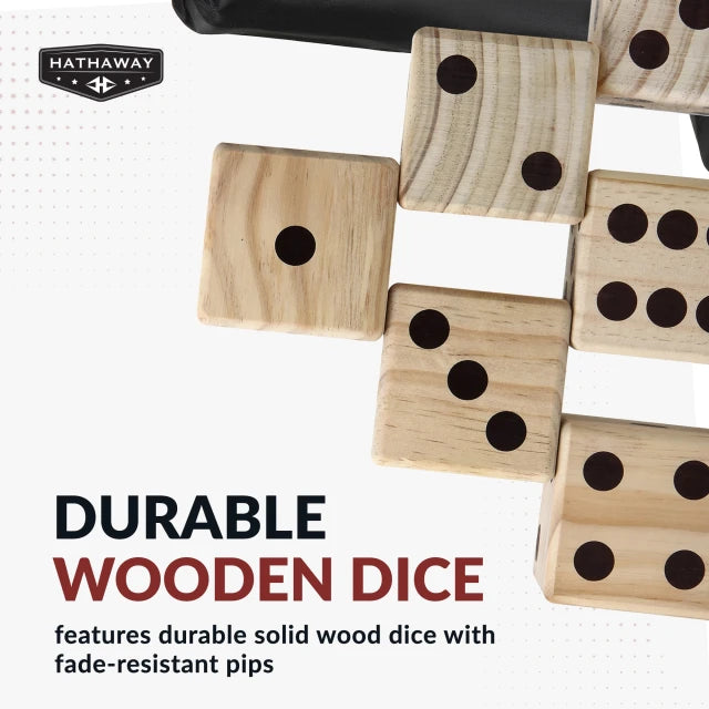 High Roller Yard Dice Set with Black Nylon Storage Bag