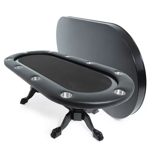 Poker Table for 10 Players with Speed Cloth Playing Surface, Includes Dining Top