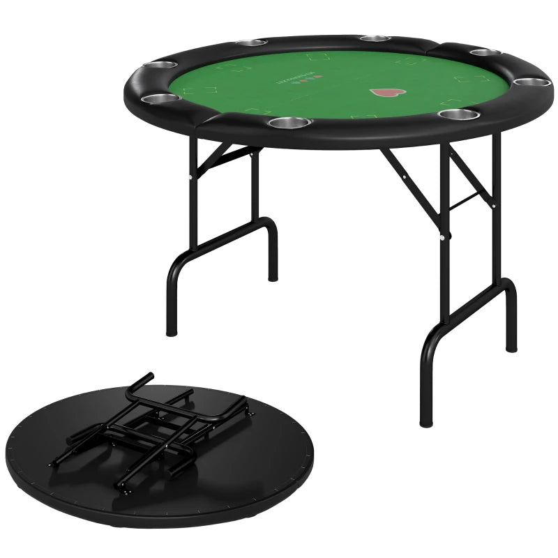 Soozier Poker Table Foldable 47" Round Casino Folding Game Table Green
