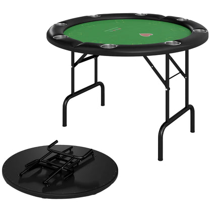 Soozier Poker Table Foldable 47" Round Casino Folding Game Table Green