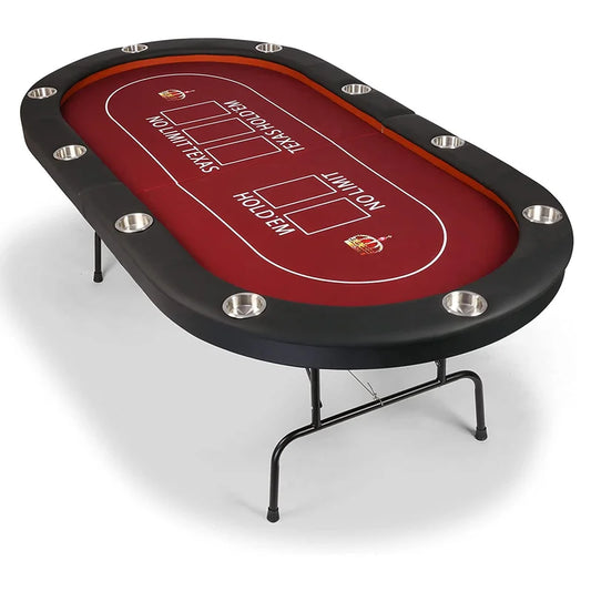 10 - Player Rubberwood Poker Table