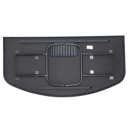 Soozier Poker Table Foldable, 72" Blackjack Table for 7 Players Blue Felt