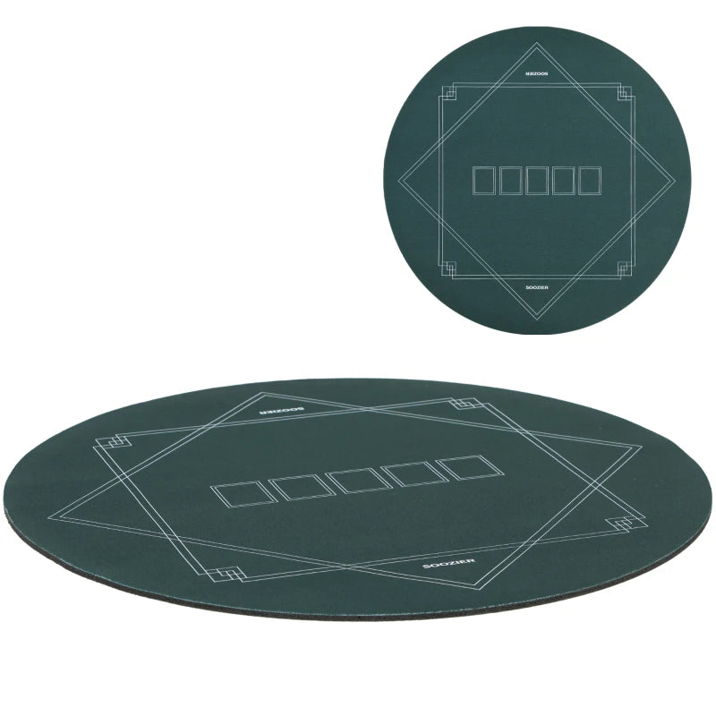 Soozier Poker Mat Texas Hold'em, Poker Table Top with Non-Slip Bottom Dark Green/Black