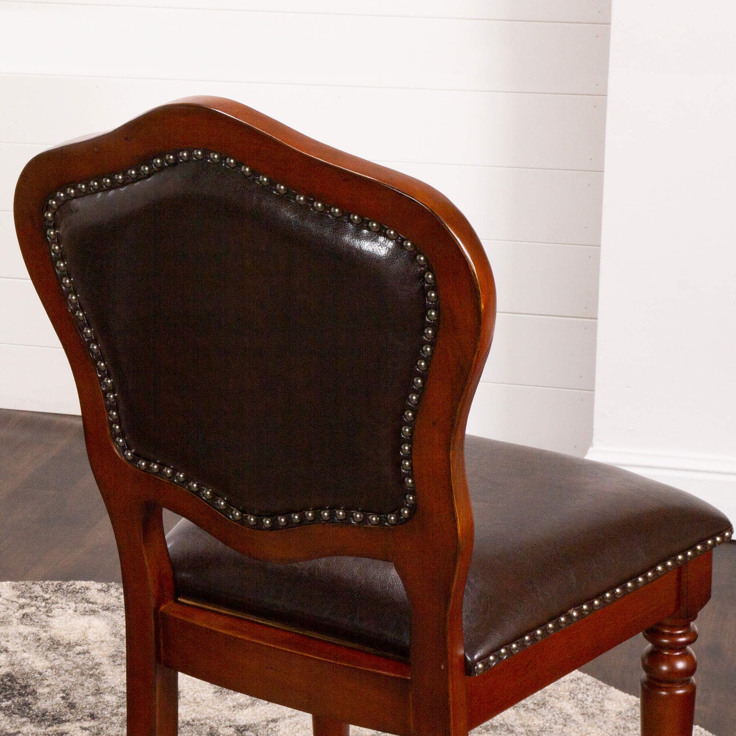 Bellagio Counter Height Upholstered Stools - Brown Cherry Finish (2 Set)