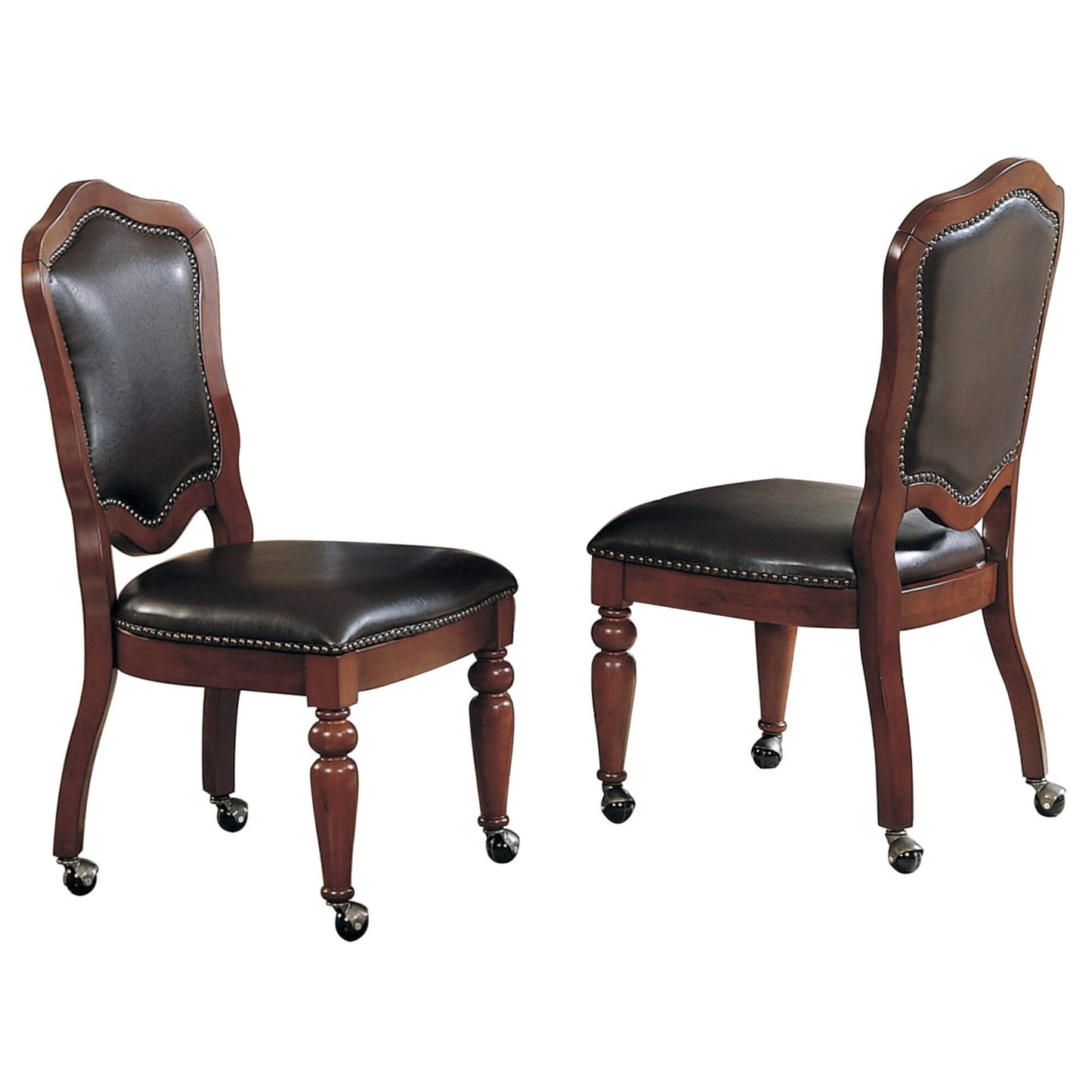 Bellagio Game Room and Dining Chair- Distressed Brown Cherry Wood (2 Set)