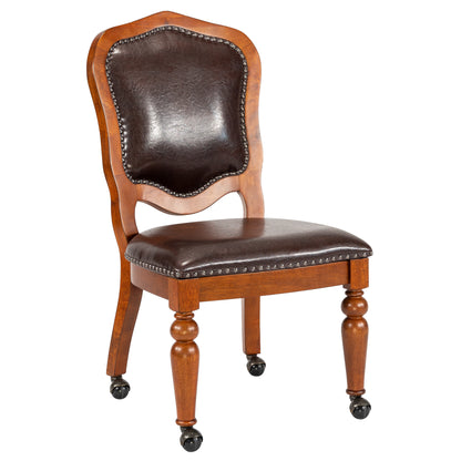 Bellagio Game Room and Dining Chair- Distressed Brown Cherry Wood (2 Set)
