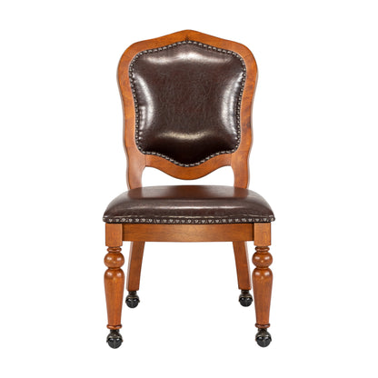 Bellagio Game Room and Dining Chair- Distressed Brown Cherry Wood (2 Set)