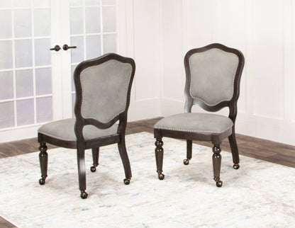 Vegas Game Room and Dining Chair-Distressed Wood Gray (2 Set)