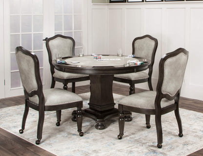 Vegas Game Room and Dining Chair-Distressed Wood Gray (2 Set)