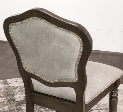 Vegas Game Room and Dining Chair-Distressed Wood Gray (2 Set)