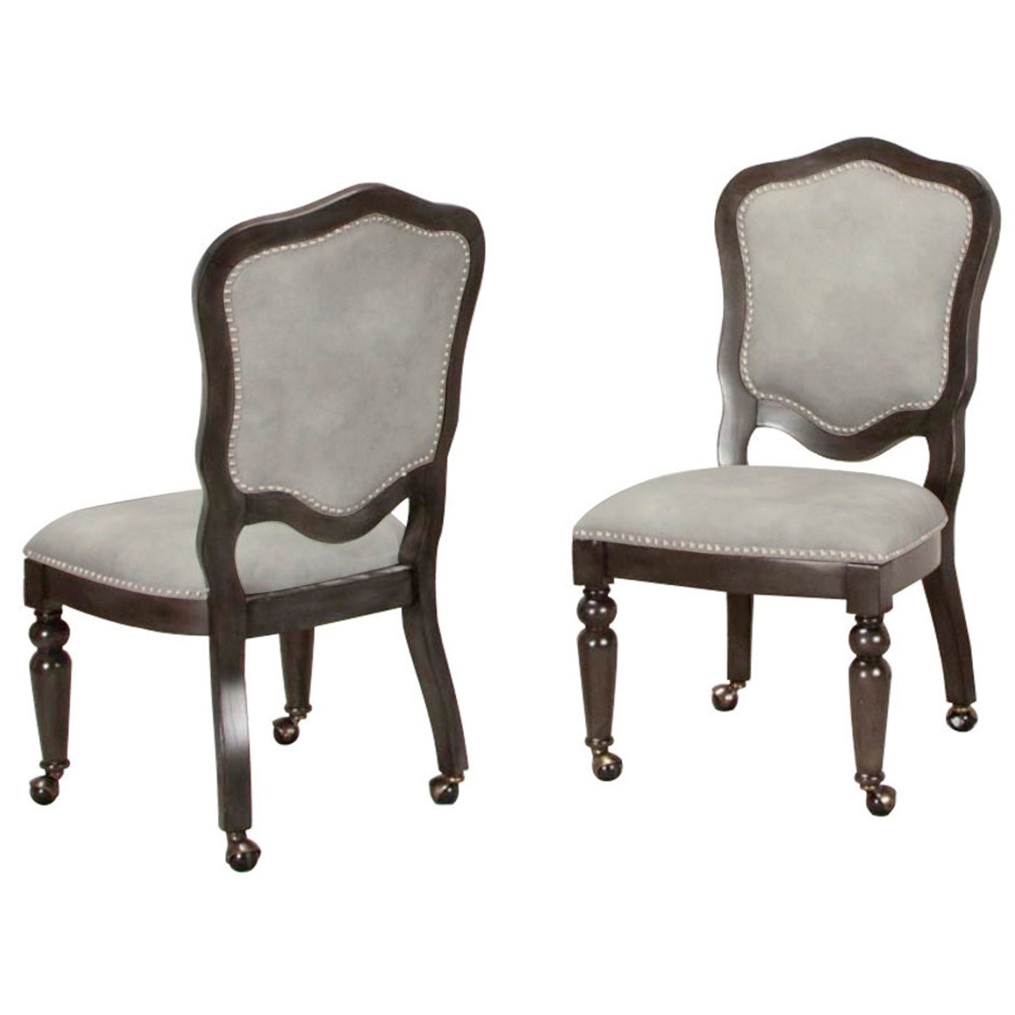 Vegas Game Room and Dining Chair-Distressed Wood Gray (2 Set)