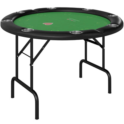 Soozier Poker Table Foldable 47" Round Casino Folding Game Table Green