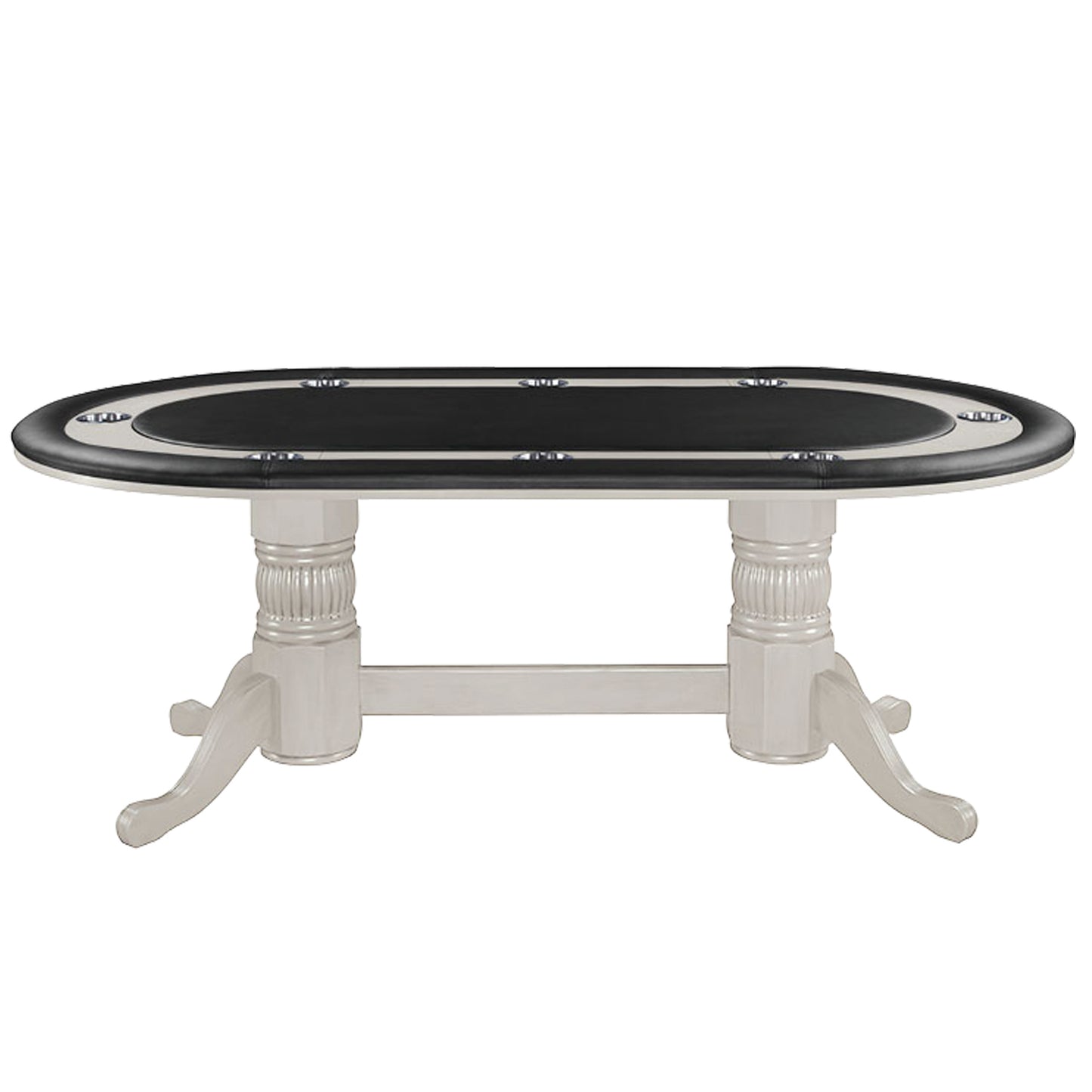 84" Texas Hold'em Game Table-Antique White