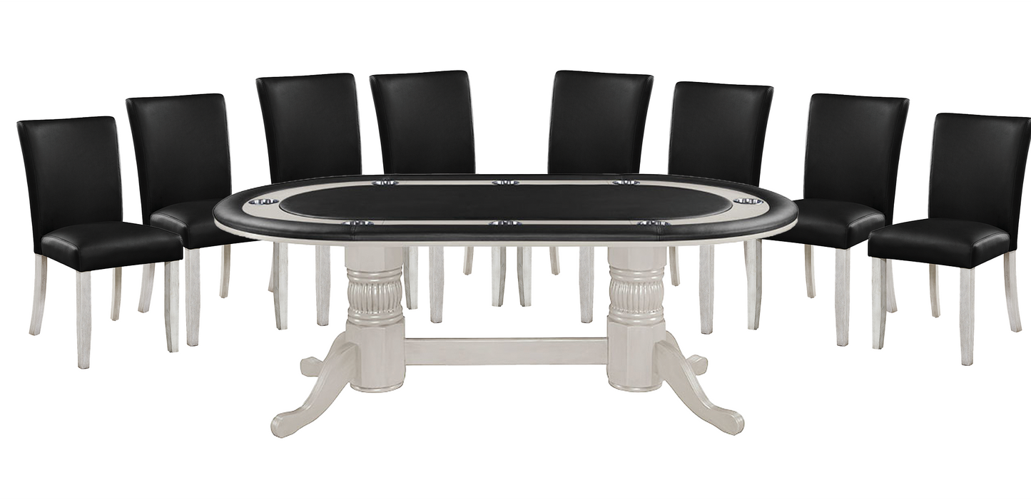 84" Texas Hold'em Game Table-Antique White