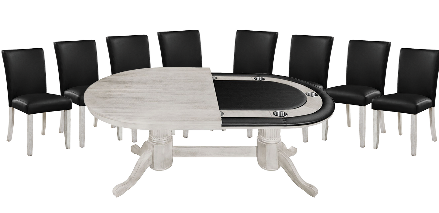 84" Texas Hold'em Game Table-Antique White