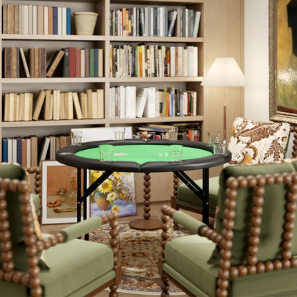 Soozier Poker Table Foldable 47" Round Casino Folding Game Table Green
