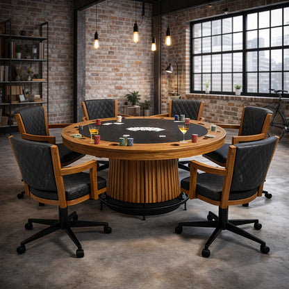 Prohibition Series Swivel Game Chair-Walnut