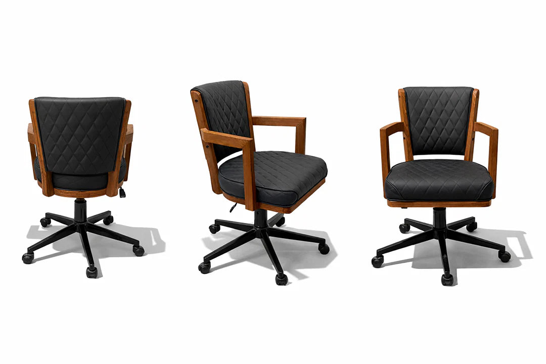 Prohibition Series Swivel Game Chair-Walnut