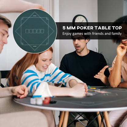 Soozier Poker Mat Texas Hold'em, Poker Table Top with Non-Slip Bottom Dark Green/Black