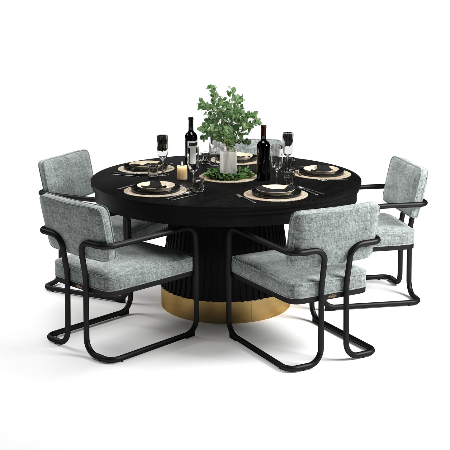 Prohibition Series 60" Poker Table Dining Top-Black