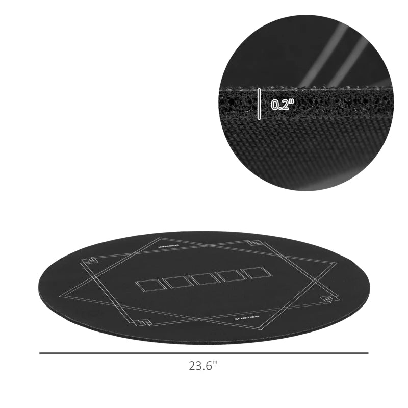 Soozier Poker Mat Texas Hold'em, Poker Table Top with Non-Slip Bottom Dark Green/Black