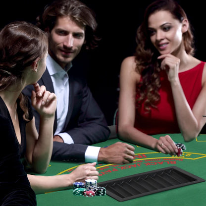 Soozier Poker Table Foldable, 72" Blackjack Table for 7 Players Green Felt