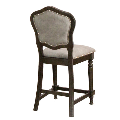 Vegas Counter Height Upholstered Stools - Gray Wood (2 Set)