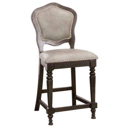 Vegas Counter Height Dining, Chess and Poker Table Set 42"- Distressed Gray Wood(3 Piece)