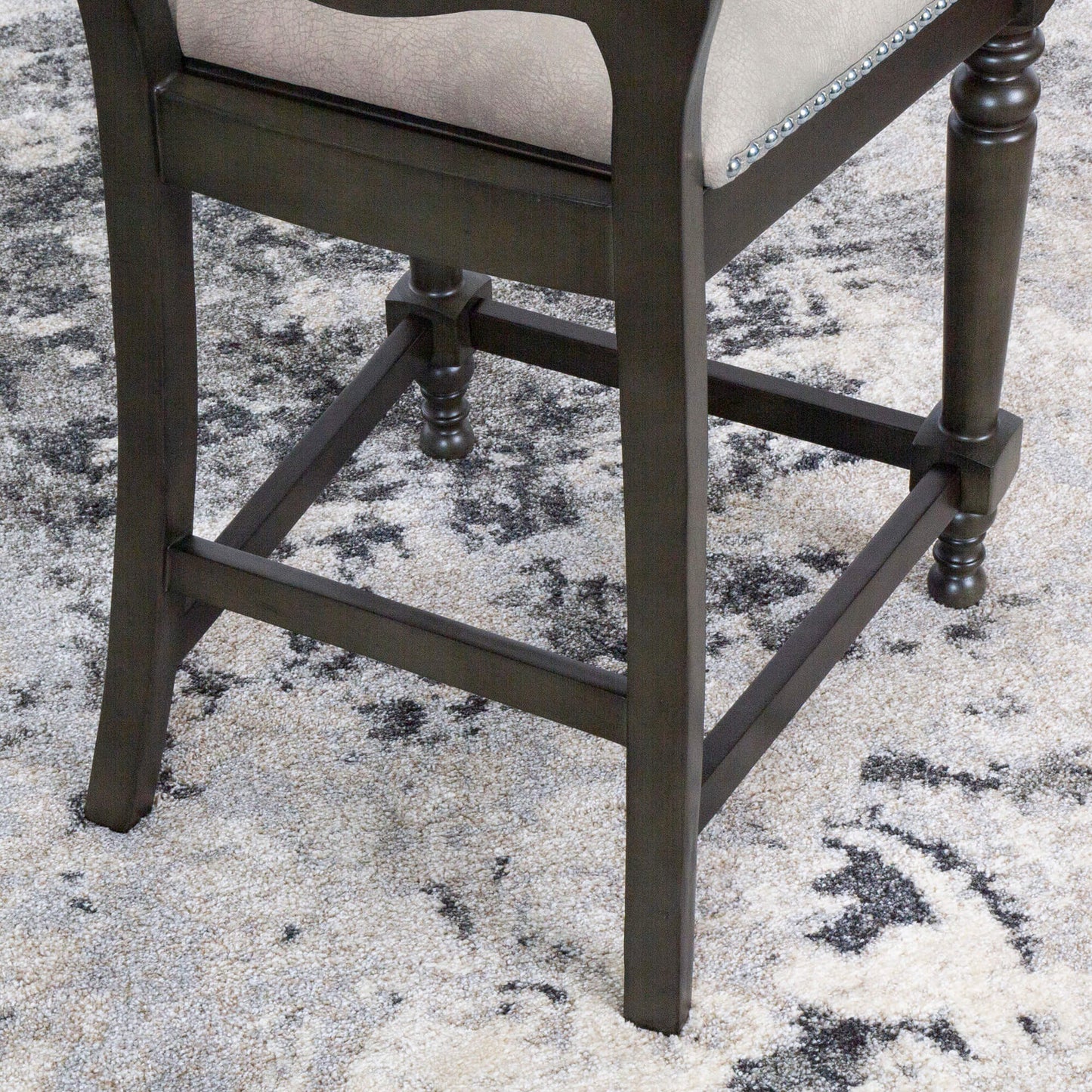Vegas Counter Height Upholstered Stools - Gray Wood (2 Set)