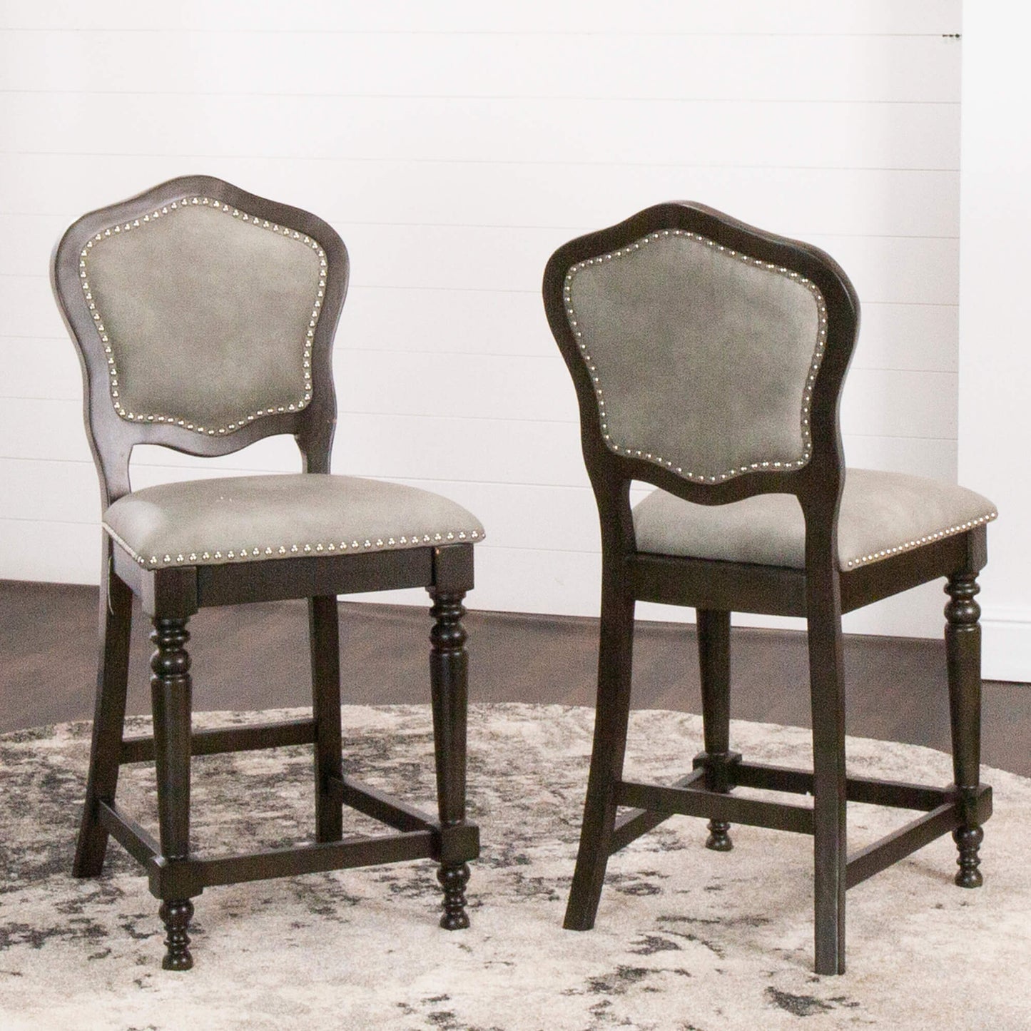 Vegas Dining, Chess and Poker Table 42"- Distressed Gray Wood (5 Piece)