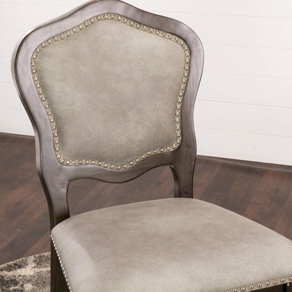 Vegas Counter Height Upholstered Stools - Gray Wood (2 Set)