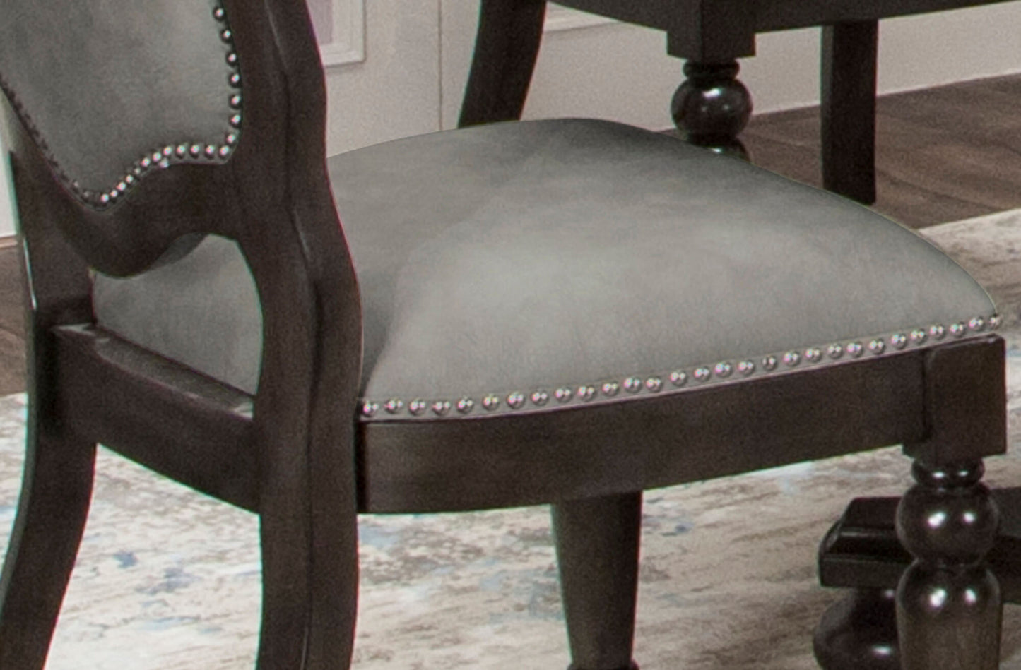 Vegas Dining, Chess and Poker Table 42"- Distressed Gray Wood (5 Piece)