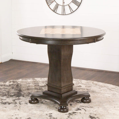 Vegas Counter Height Dining, Chess and Poker Table 42"- Distressed Gray Wood