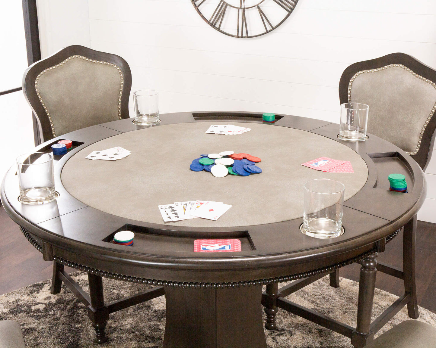 Vegas Dining and Poker Table - Gray Wood