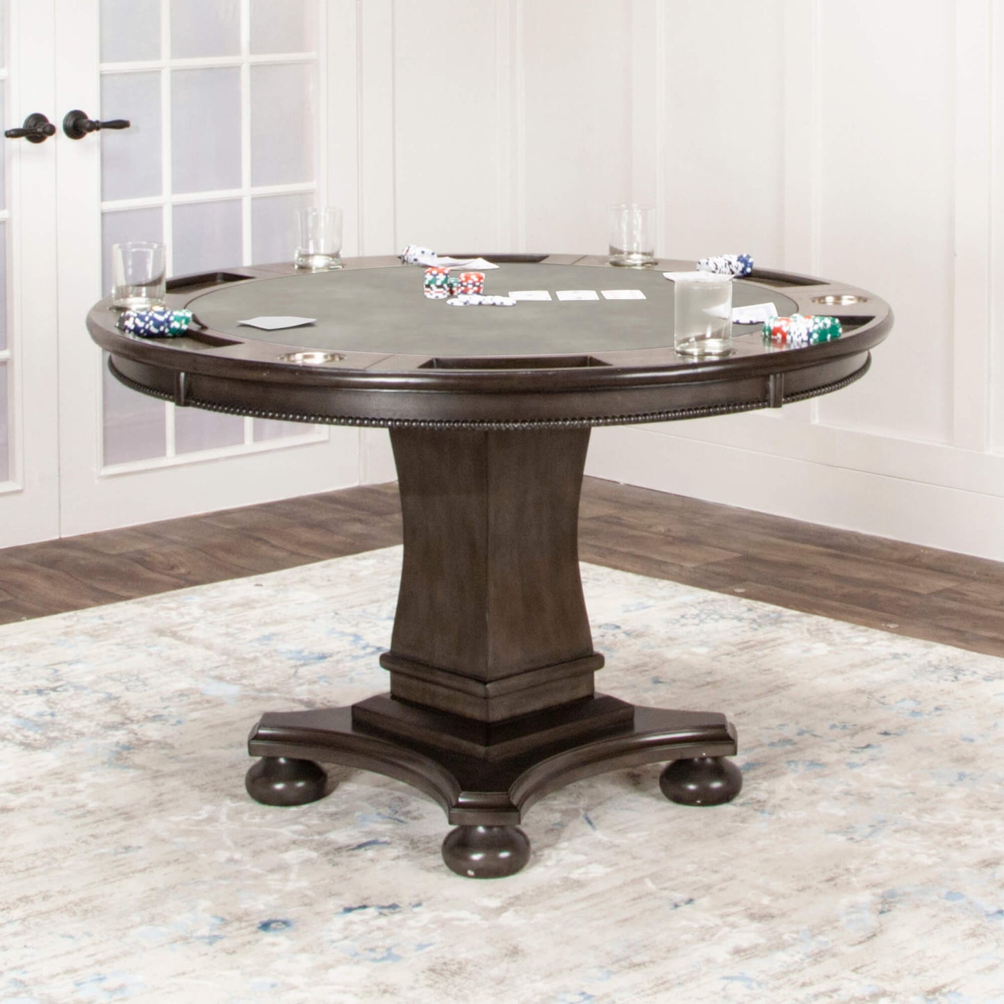 Vegas Dining and Poker Table - Gray Wood