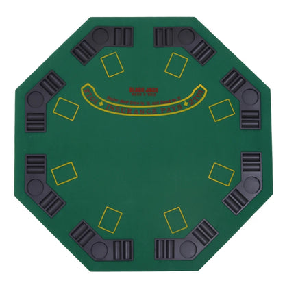 Soozier Poker Table Foldable, 47" Octagon Blackjack Poker Game Table Green Felt