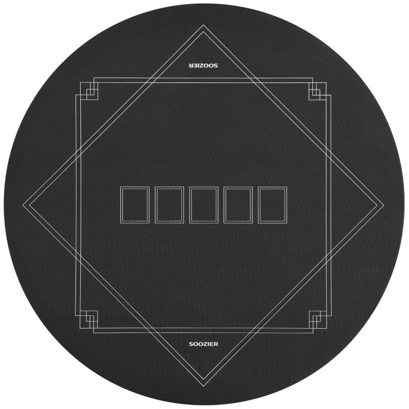 Soozier Poker Mat Texas Hold'em, Poker Table Top with Non-Slip Bottom Dark Green/Black