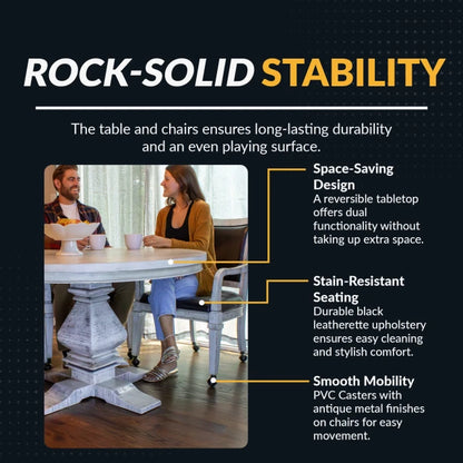 Montecito Dining and Poker Table Set - Driftwood