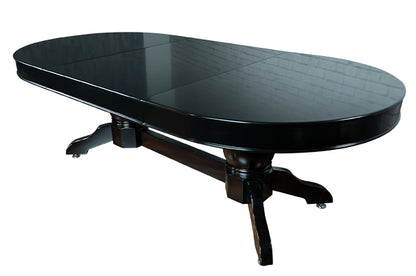 BBO Poker Tables: 3-Leaf Oval Dining Top - Onyx/Mahogany