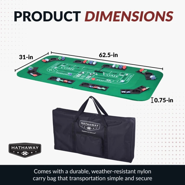 No Limit 62-in Casino 3-in-1 Multi-Game Foldable Table Top Set