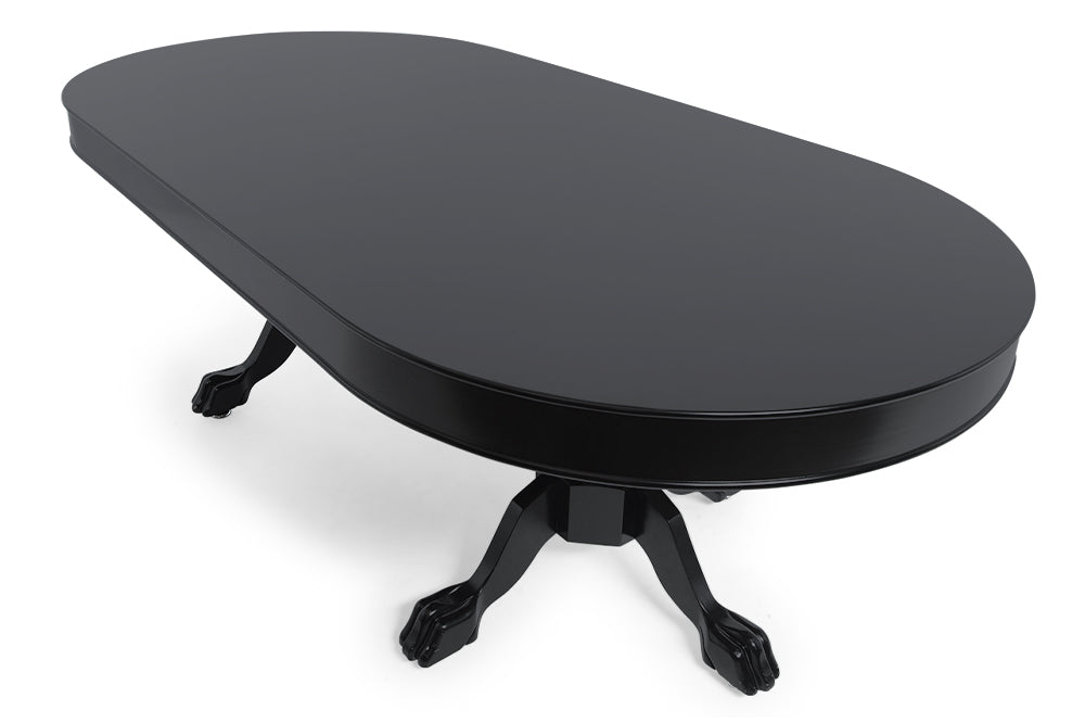 BBO Poker Tables: 3-Leaf Oval Dining Top - Onyx/Mahogany