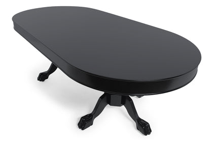 BBO Poker Tables: 3-Leaf Oval Dining Top - Onyx/Mahogany
