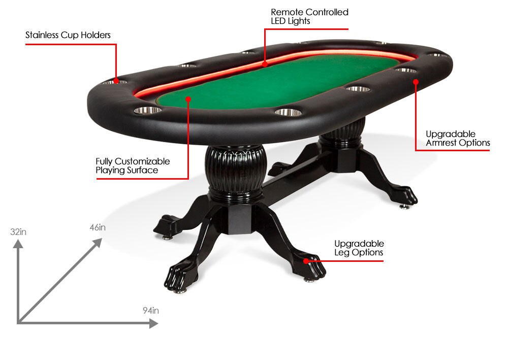 BBO Poker Tables: Elite Alpha LED Poker Table
