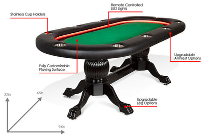BBO Poker Tables: Elite Alpha LED Poker Table