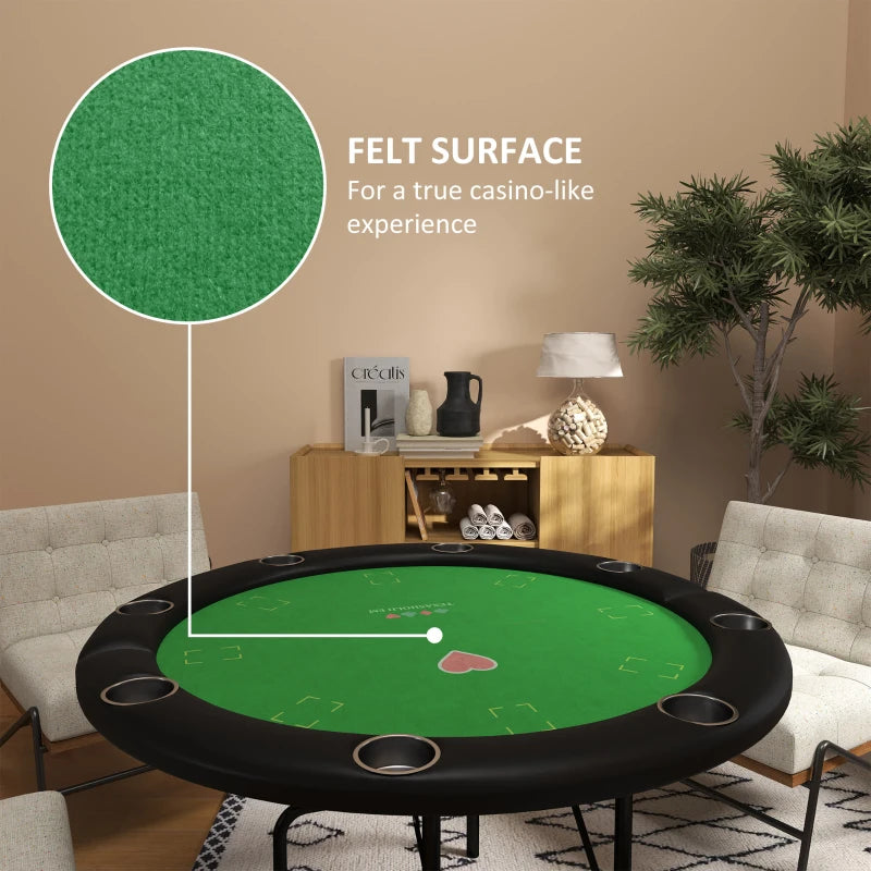 Soozier Poker Table Foldable 47" Round Casino Folding Game Table Green