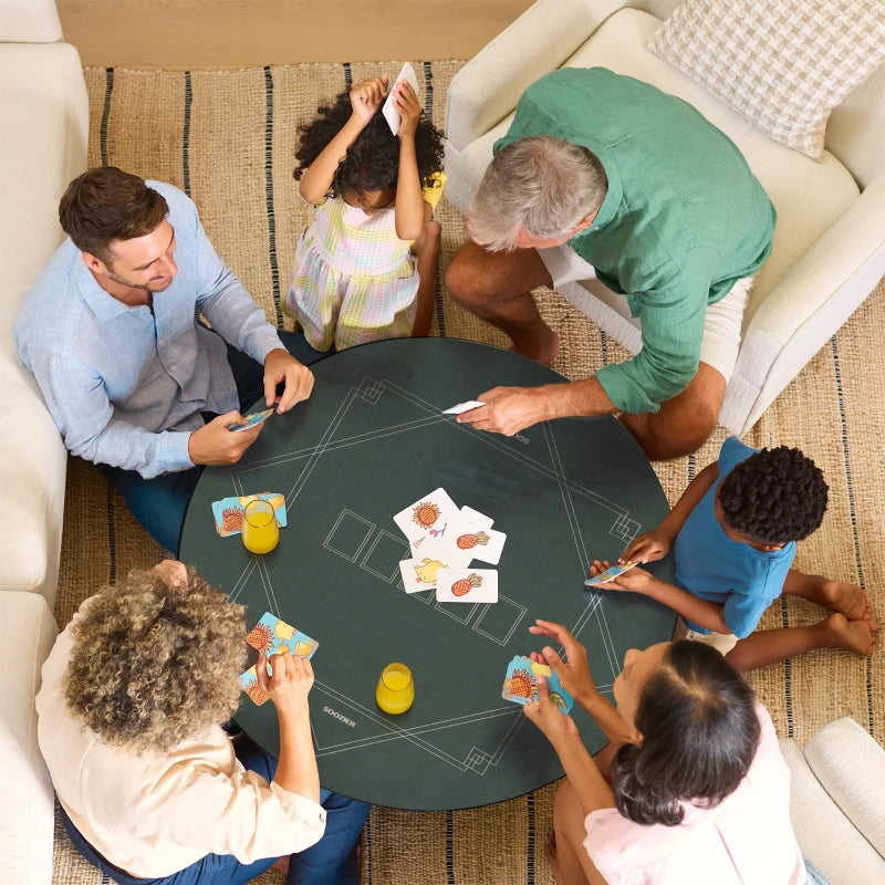 Soozier Poker Mat Texas Hold'em, Poker Table Top with Non-Slip Bottom Dark Green/Black