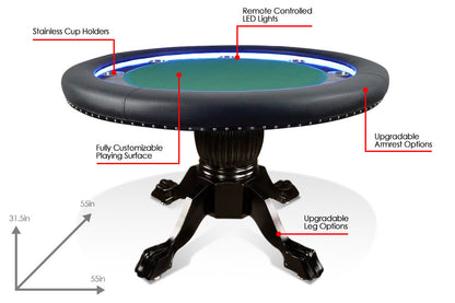 BBO Poker Tables: Ginza LED Poker Table