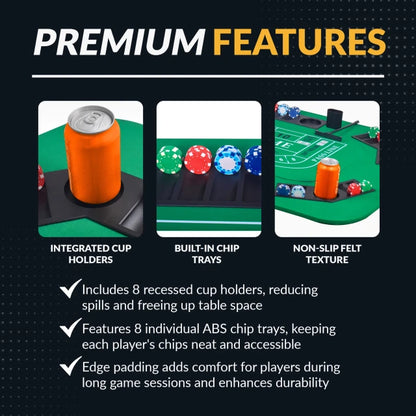 No Limit 62-in Casino 3-in-1 Multi-Game Foldable Table Top Set