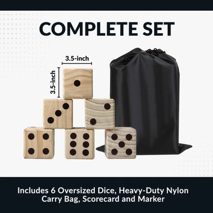 High Roller Yard Dice Set with Black Nylon Storage Bag